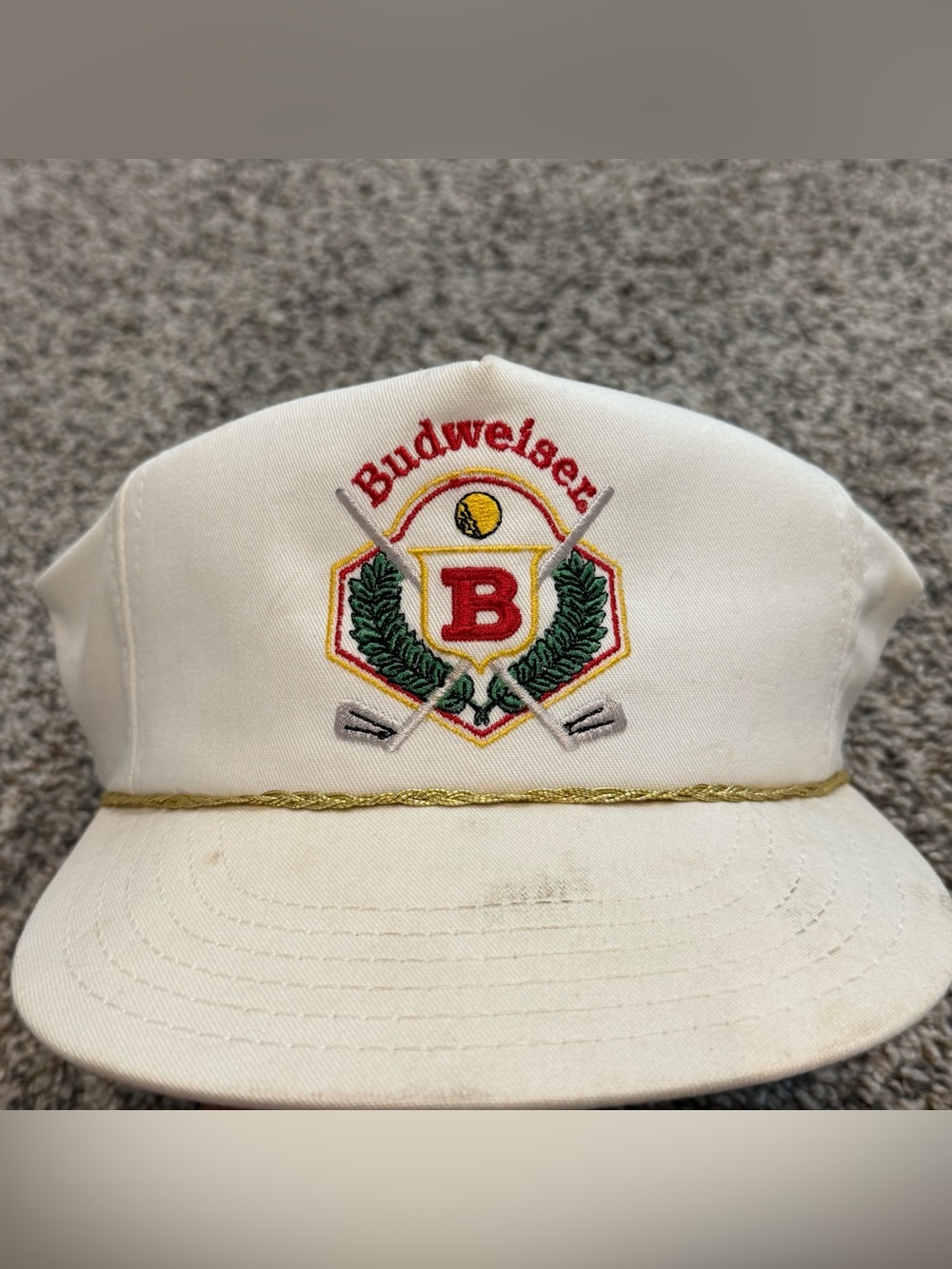 🔥 Vintage 80s Budweiser Golf Rope Hat Snapback Made USA
